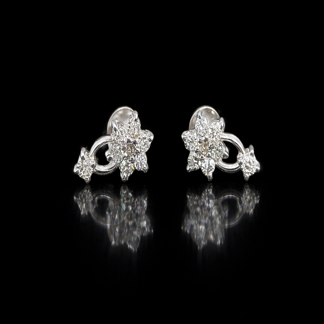 925 Sterling Silver Shooting Star Stud Earrings - Sparkling Cluster Floral Vine Tops for Women - Dainty Cubic Zirconia Celestial Jewelry