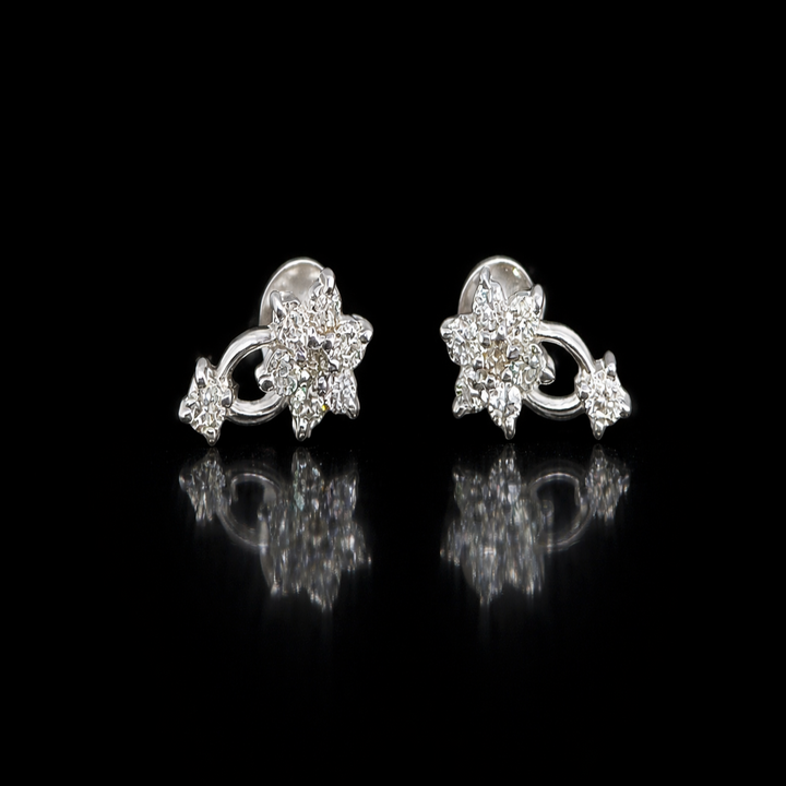 925 Sterling Silver Shooting Star Stud Earrings - Sparkling Cluster Floral Vine Tops for Women - Dainty Cubic Zirconia Celestial Jewelry