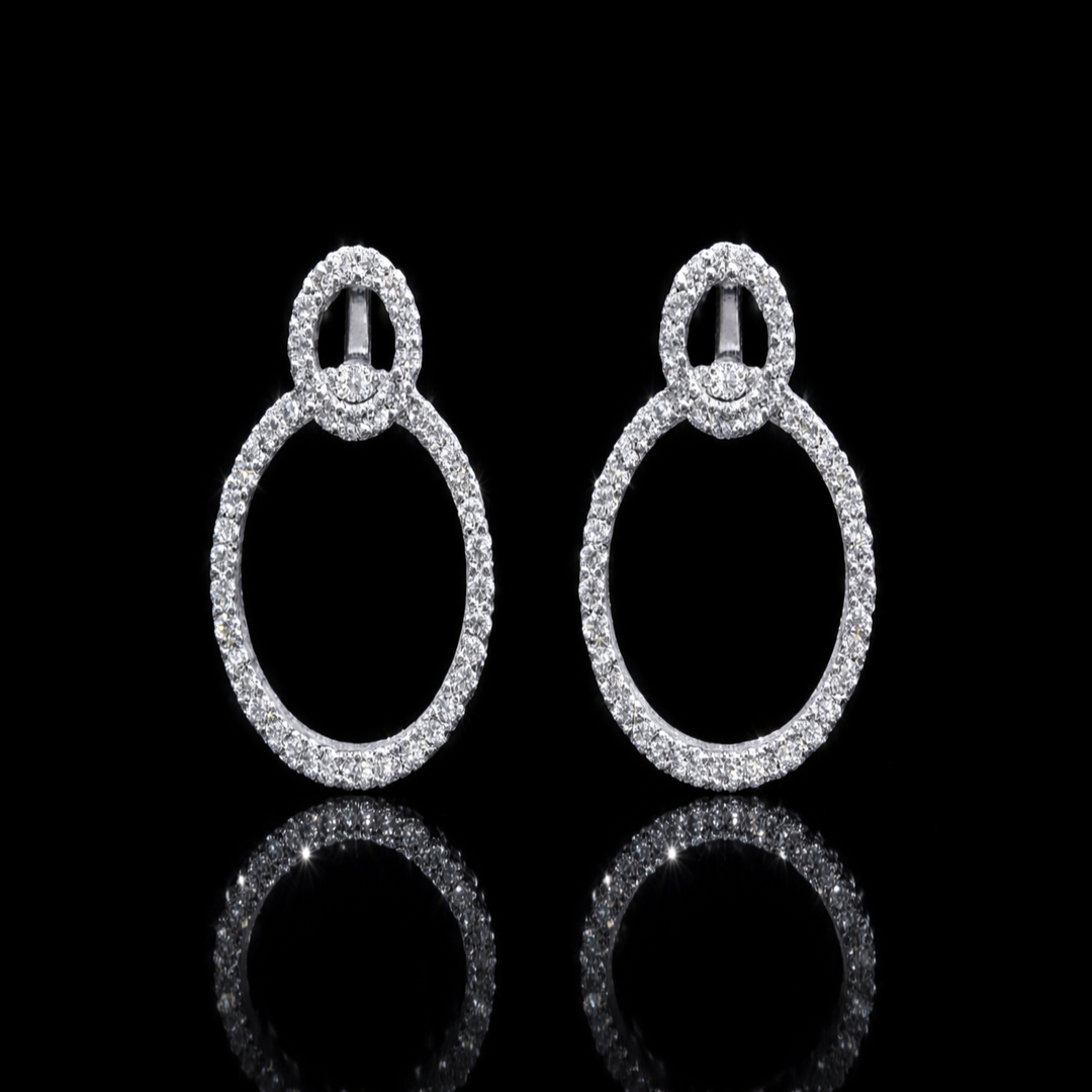 Versatile Silver Sparkle Drops – Detachable Halo Studs – Elegant Two-Way Jewelry Gift for Her