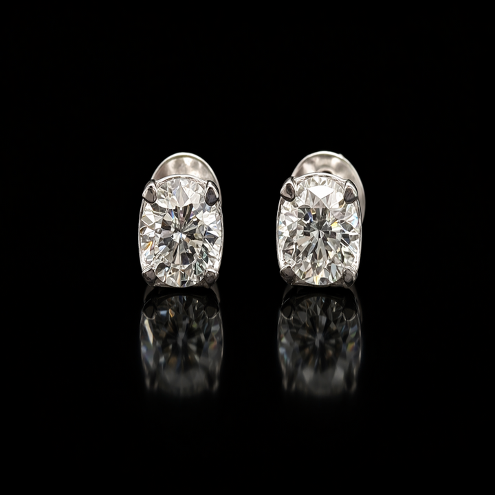925 Sterling Silver Round Cut Solitaire Stud Earrings – Classic Sparkling Cubic Zirconia Studs