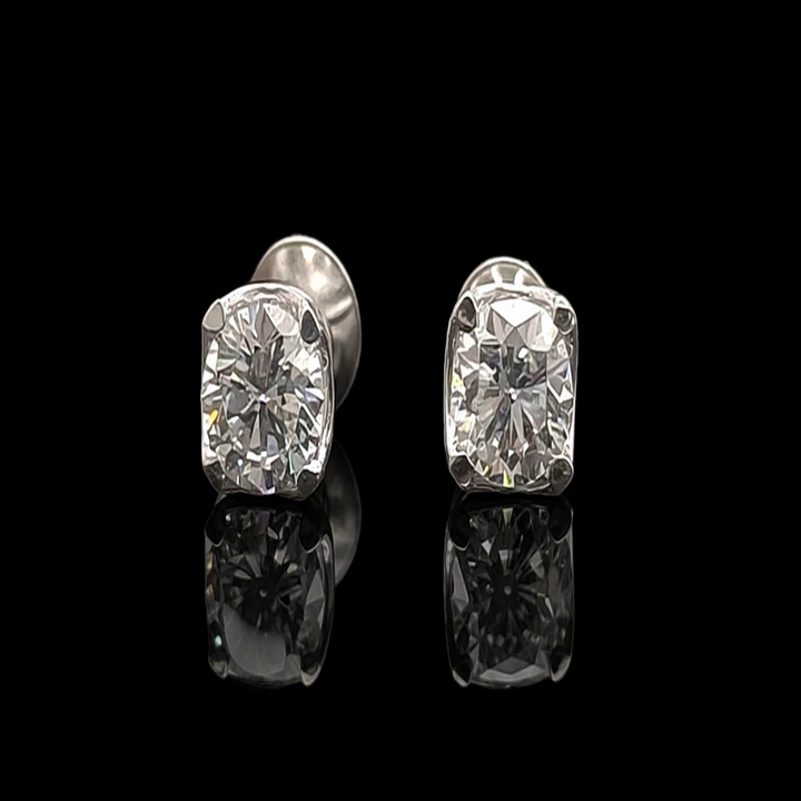 925 Sterling Silver Round Cut Solitaire Stud Earrings – Classic Sparkling Cubic Zirconia Studs
