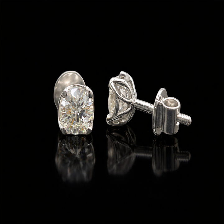 925 Sterling Silver Round Cut Solitaire Stud Earrings – Classic Sparkling Cubic Zirconia Studs
