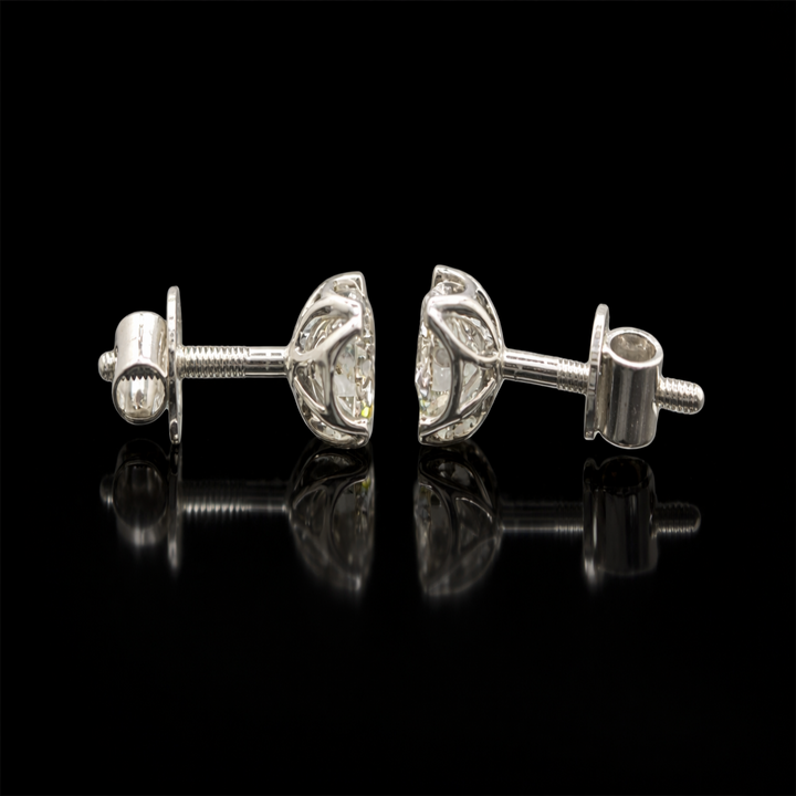 925 Sterling Silver Round Cut Solitaire Stud Earrings – Classic Sparkling Cubic Zirconia Studs