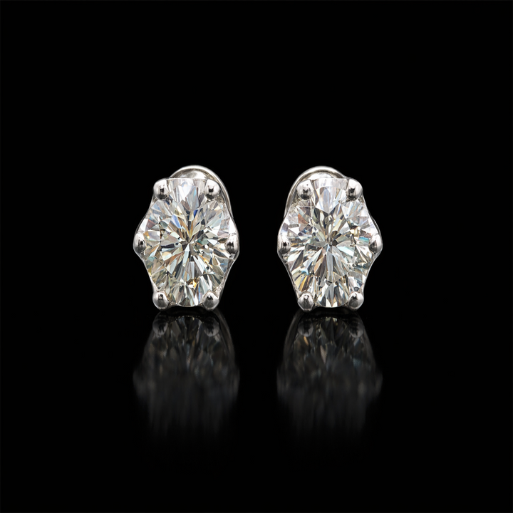 Sterling Silver Sparkling Cubic Zirconia Stud Earrings – 6-Prong Daily Wear Jewelry for Women