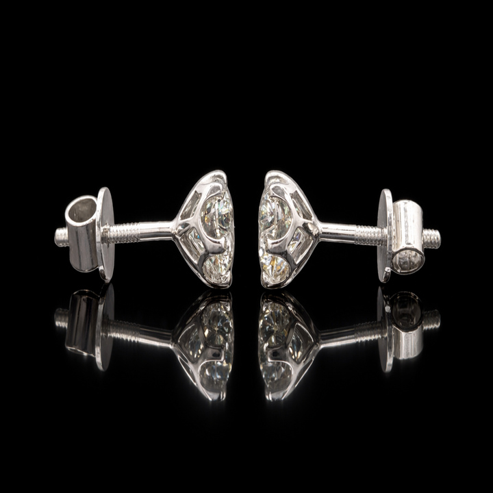 Sterling Silver Sparkling Cubic Zirconia Stud Earrings – 6-Prong Daily Wear Jewelry for Women