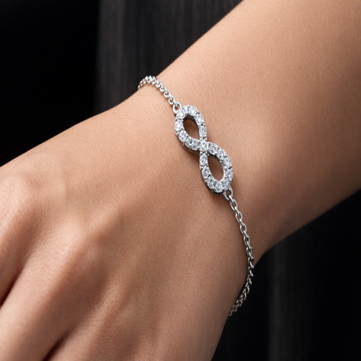 Silver Endless Infinity Bracelet Made With Pure 925 Silver