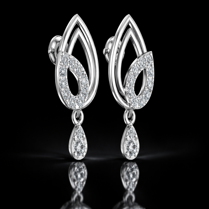 Elegant Silver Teardrop Dangle Earrings – Perfect Bridal &amp; Bridesmaid Gift | 925 Sterling Silver Evening Earrings