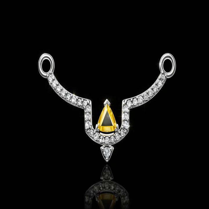 925 Silver Yellow Trillion Tanmaniya – Handcrafted Modern Mangalsutra Pendant with High-Shine Finish