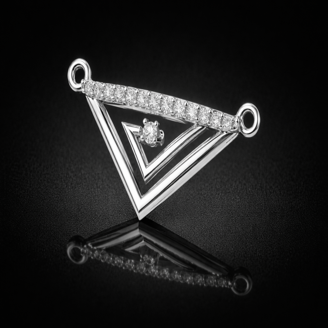 925 Sterling Silver Geometric Triangle Tanmaniya – Modern Minimalist Mangalsutra Pendant