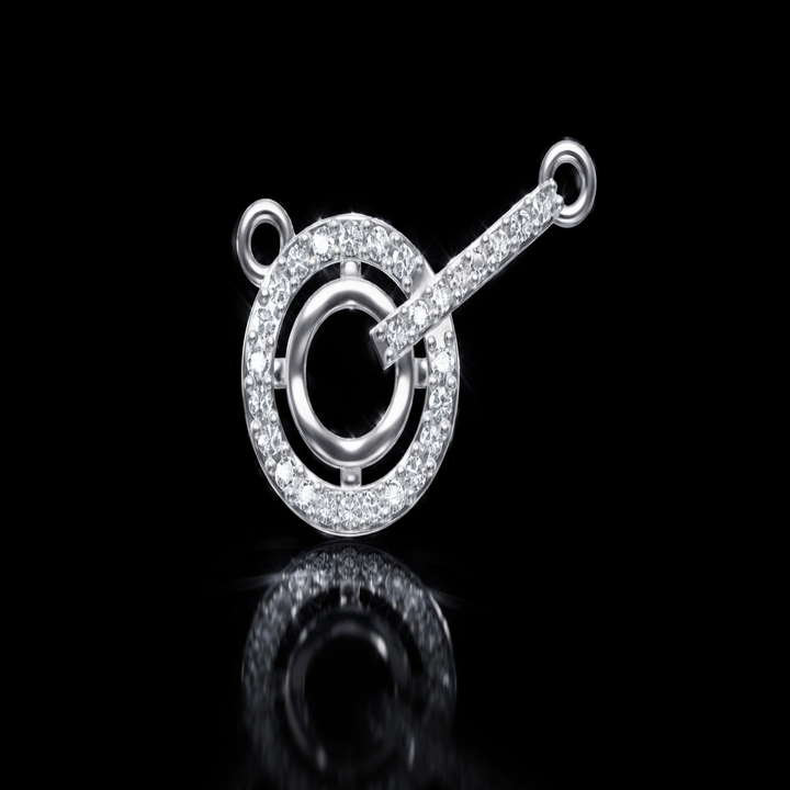925 Sterling Silver Interlocking Circle &amp; Bar Tanmaniya – Modern Designer Mangalsutra Pendant