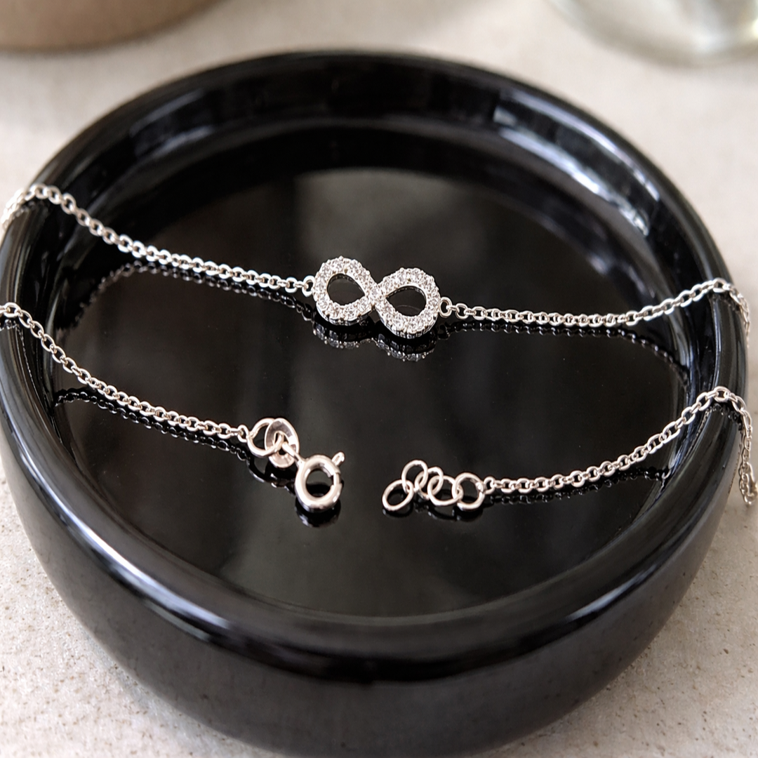 Silver Endless Infinity Bracelet Made With Pure 925 Silver